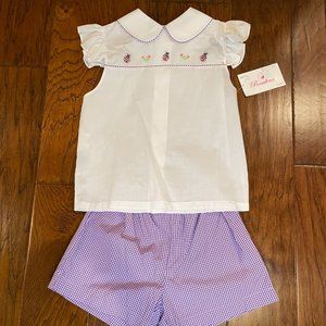 Rosalina Embroidered Top and Shorts Set
